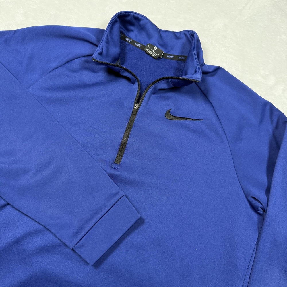 Nike Dri-FIT Pullover Shirt Mens Medium Blue 1/4 Zip Running Training 836515-455